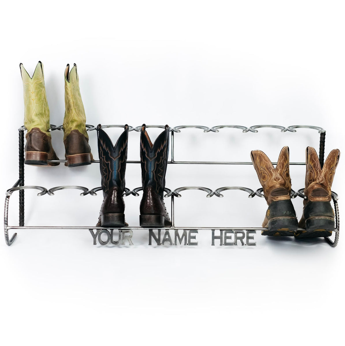 6 Pairs Boot Rack Organizer Standing Metal Riding Boots Storage