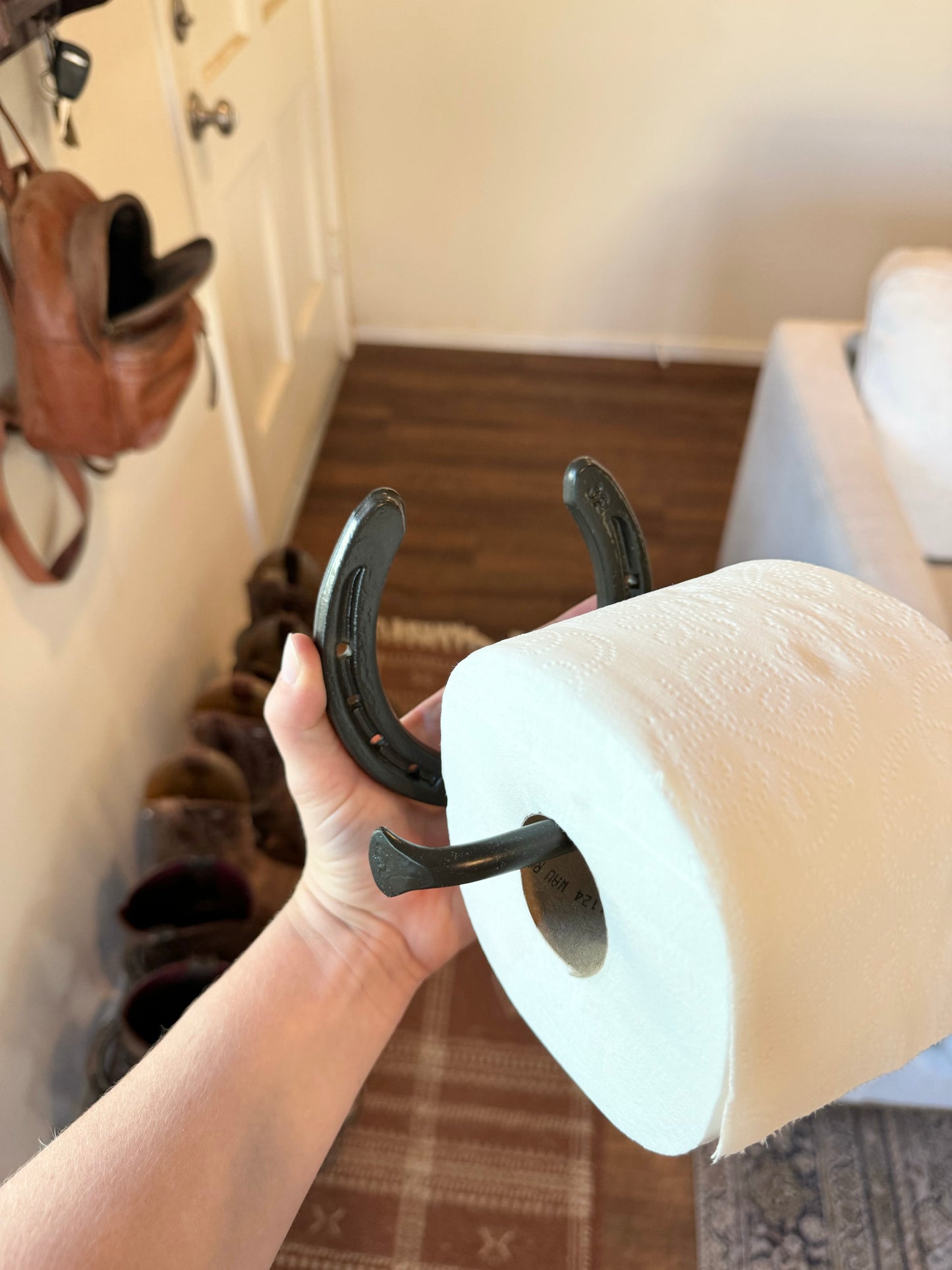 Brown Horseshoe Toilet Paper Holder - Final Sale - The Heritage Forge