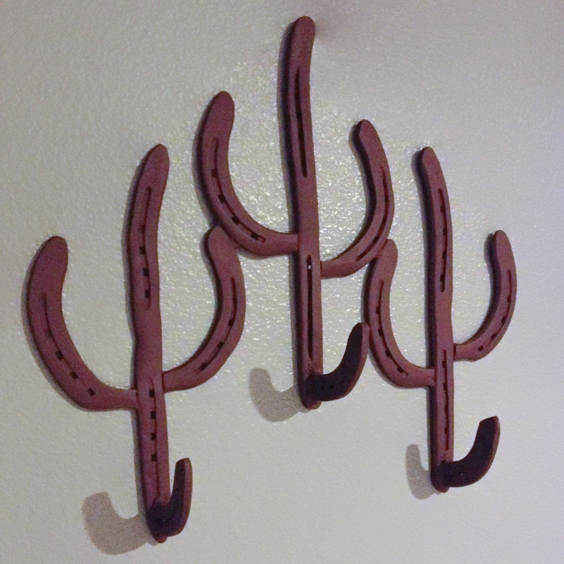 Rustic Horseshoe Cactus Hanger Hooks - The Heritage Forge